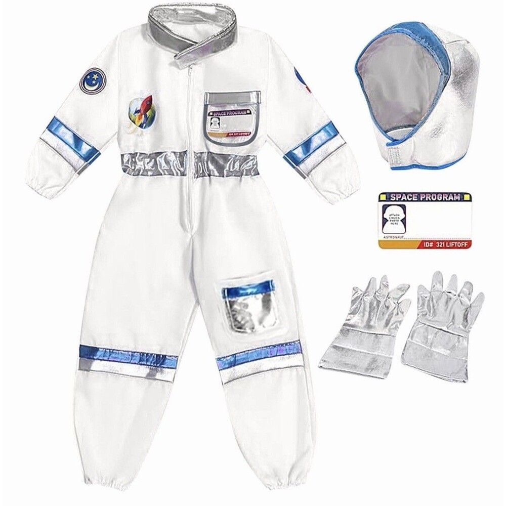 Astronaut Costume jumpsuit Gloves  Helmet NASA NWOT Halloween costume kids small